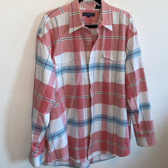 Men's Roper Western Plaid button down Shirt. - Picture 2 of 7